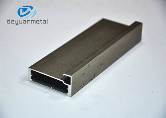 Cina Alloy 6063-T5 Champange Brushed Aluminium Extrusion Profile Untuk Kabinet pemasok