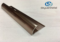 6063 T5 Aluminium Extrusion Profile Metal Transition Strips Untuk Lantai Dengan Polishing Bronze