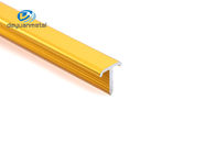 Anodized Extruded Aluminium T Channel 0.7-1.2mm Ketebalan ODM Tersedia warna emas dengan kurva
