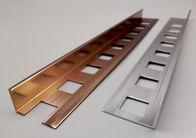 L Berbentuk Aluminium Extrusion Tepi Lurus Tile Potong Dengan Tinggi Lubang 10mm