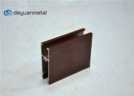Warna Coklat Temper T5 Wood Grain Aluminium Extrusion Untuk Sliding Windows