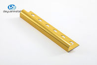 6063 Profil Sudut Aluminium Bentuk Bulat Warna Emas Untuk Pemangkasan Dinding