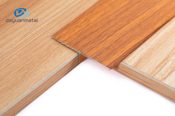 6063 Aluminium T Profiles Extrusion T5 Temper Polished Multiapplication Transition Trim Wood Grain