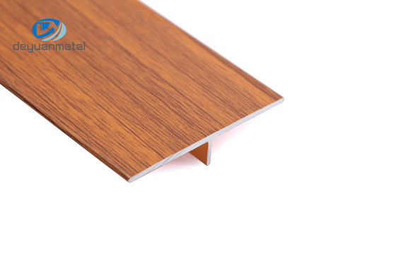 6063 Aluminium T Profiles Extrusion T5 Temper Polished Multiapplication Transition Trim Wood Grain