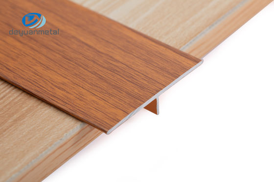 6063 Aluminium T Profiles Extrusion T5 Temper Polished Multiapplication Transition Trim Wood Grain