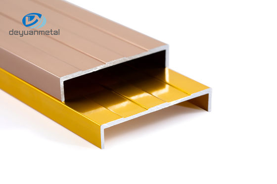 Saluran U Aluminium Anodisa Emas, Ekstrusi Aluminium Bagian GB U