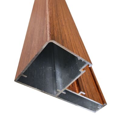 Profil jendela aluminium casement dengan motif kayu untuk pasar Amerika Latin