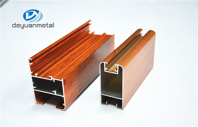 Nature Color Wooden Grain Aluminium Kusen Pintu Alloy 6063 Persetujuan ISO